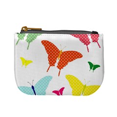 Beautiful Colorful Polka Dot Butterflies Clipart Mini Coin Purses by BangZart