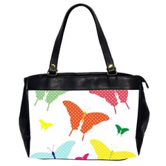 Beautiful Colorful Polka Dot Butterflies Clipart Office Handbags (2 Sides)  by BangZart