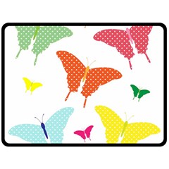 Beautiful Colorful Polka Dot Butterflies Clipart Fleece Blanket (large)  by BangZart