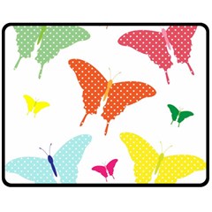 Beautiful Colorful Polka Dot Butterflies Clipart Fleece Blanket (medium)  by BangZart