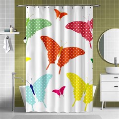 Beautiful Colorful Polka Dot Butterflies Clipart Shower Curtain 48  X 72  (small)  by BangZart