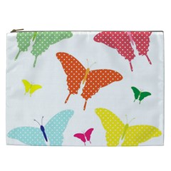 Beautiful Colorful Polka Dot Butterflies Clipart Cosmetic Bag (xxl)  by BangZart