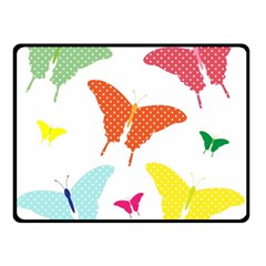 Beautiful Colorful Polka Dot Butterflies Clipart Double Sided Fleece Blanket (small)  by BangZart