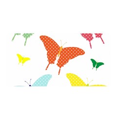 Beautiful Colorful Polka Dot Butterflies Clipart Satin Wrap by BangZart