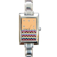 Chevrons Patterns Colorful Stripes Rectangle Italian Charm Watch by BangZart