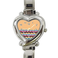 Chevrons Patterns Colorful Stripes Heart Italian Charm Watch