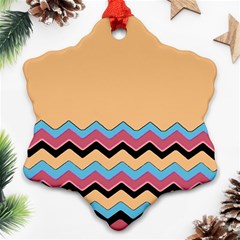 Chevrons Patterns Colorful Stripes Snowflake Ornament (two Sides) by BangZart