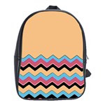 Chevrons Patterns Colorful Stripes School Bags (XL)  Front