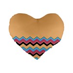 Chevrons Patterns Colorful Stripes Standard 16  Premium Heart Shape Cushions Front