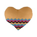 Chevrons Patterns Colorful Stripes Standard 16  Premium Heart Shape Cushions Back