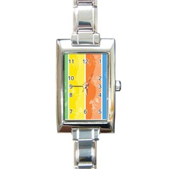 Floral Colorful Seasonal Banners Rectangle Italian Charm Watch by BangZart