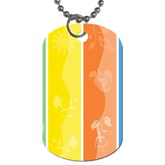 Floral Colorful Seasonal Banners Dog Tag (one Side) by BangZart