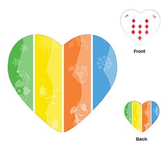 Floral Colorful Seasonal Banners Playing Cards (heart)  by BangZart