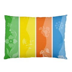 Floral Colorful Seasonal Banners Pillow Case by BangZart