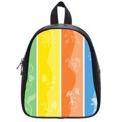 Floral Colorful Seasonal Banners School Bags (small)  by BangZart