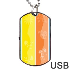 Floral Colorful Seasonal Banners Dog Tag Usb Flash (one Side) by BangZart