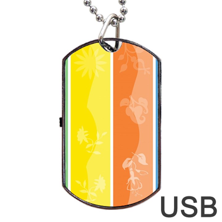 Floral Colorful Seasonal Banners Dog Tag USB Flash (Two Sides)