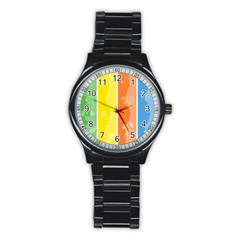 Floral Colorful Seasonal Banners Stainless Steel Round Watch by BangZart