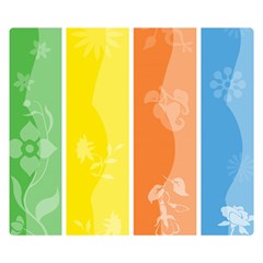 Floral Colorful Seasonal Banners Double Sided Flano Blanket (small)  by BangZart