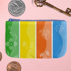 Floral Colorful Seasonal Banners Large Coin Purse by BangZart