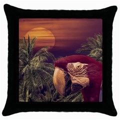 Tropical Style Collage Design Poster Throw Pillow Case (black) by dflcprints