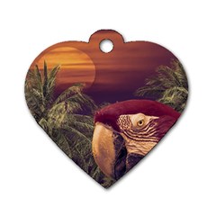 Tropical Style Collage Design Poster Dog Tag Heart (two Sides) by dflcprints