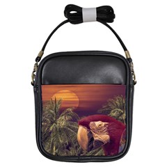 Tropical Style Collage Design Poster Girls Sling Bags by dflcprints