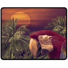 Tropical Style Collage Design Poster Double Sided Fleece Blanket (medium)  by dflcprints