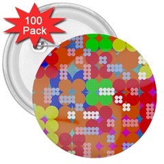 Abstract Polka Dot Pattern 3  Buttons (100 Pack)  by BangZart