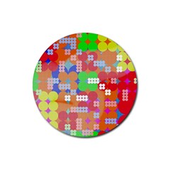 Abstract Polka Dot Pattern Rubber Round Coaster (4 Pack)  by BangZart