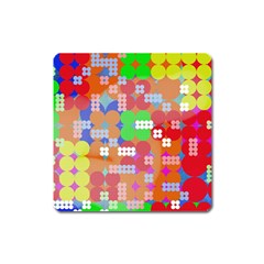 Abstract Polka Dot Pattern Square Magnet by BangZart