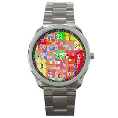 Abstract Polka Dot Pattern Sport Metal Watch by BangZart