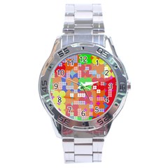 Abstract Polka Dot Pattern Stainless Steel Analogue Watch by BangZart