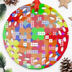 Abstract Polka Dot Pattern Ornament (round Filigree) by BangZart