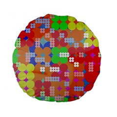 Abstract Polka Dot Pattern Standard 15  Premium Flano Round Cushions by BangZart