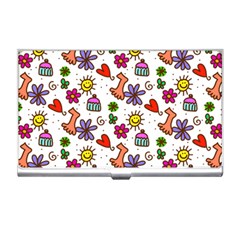 Cute Doodle Wallpaper Pattern Business Card Holders by BangZart