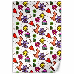 Cute Doodle Wallpaper Pattern Canvas 12  X 18   by BangZart