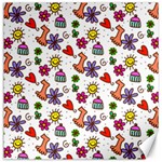 Cute Doodle Wallpaper Pattern Canvas 16  x 16   15.2 x15.41  Canvas - 1