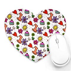 Cute Doodle Wallpaper Pattern Heart Mousepads by BangZart