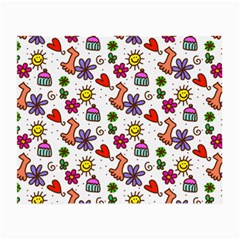 Cute Doodle Wallpaper Pattern Small Glasses Cloth (2-side) by BangZart