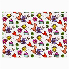 Cute Doodle Wallpaper Pattern Large Glasses Cloth by BangZart