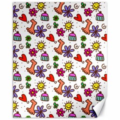 Cute Doodle Wallpaper Pattern Canvas 11  X 14  