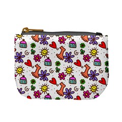 Cute Doodle Wallpaper Pattern Mini Coin Purses