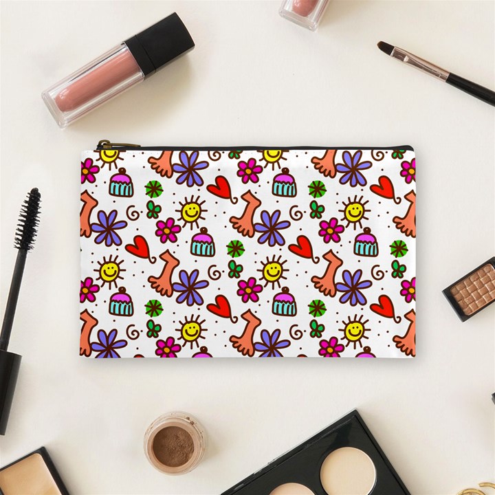 Cute Doodle Wallpaper Pattern Cosmetic Bag (Medium) 