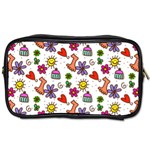 Cute Doodle Wallpaper Pattern Toiletries Bags 2-Side Front