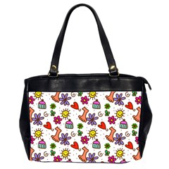 Cute Doodle Wallpaper Pattern Office Handbags (2 Sides)  by BangZart