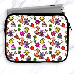 Cute Doodle Wallpaper Pattern Apple Ipad 2/3/4 Zipper Cases by BangZart