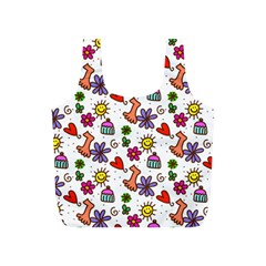 Cute Doodle Wallpaper Pattern Full Print Recycle Bags (s)  by BangZart