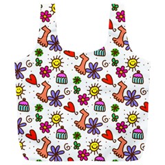 Cute Doodle Wallpaper Pattern Full Print Recycle Bags (l)  by BangZart