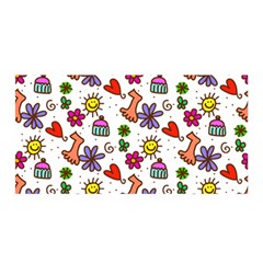 Cute Doodle Wallpaper Pattern Satin Wrap by BangZart